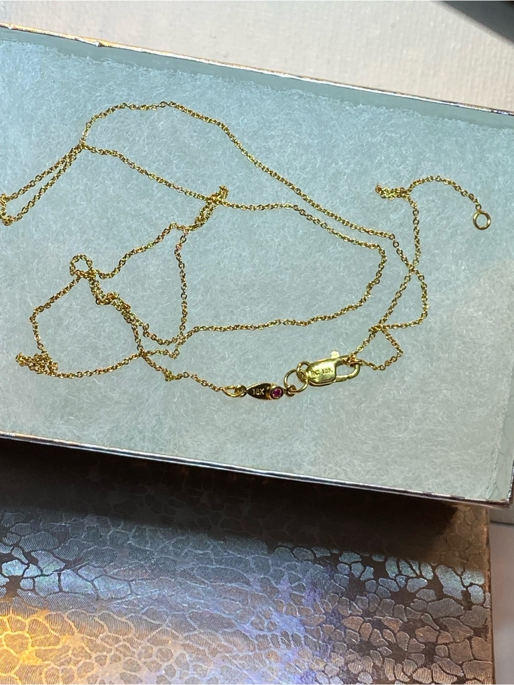 Roberto Coin 18K Yellow Gold Ruby Bezel Clasp Chain Necklace